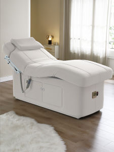 Electric Beauty Bed Massage Table Rise And Fall Therapy Facial Bar Latex Eyelash Bed Modern Simple Style Salon Furniture