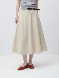 Semir | Autumn Drape A-Line Long Skirt Casual Plain Skirt