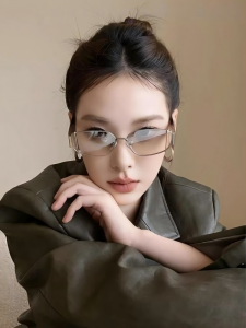 LKOE | Kính Mát Chống UV Phong Cách Retro Mắt Mèo Nhỏ Màu Nâu