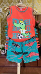 [Cao Cấp Cực Đẹp] Đồ Bộ Bé Trai Size 10kg-40kg Thun Cotton Co Giãn 4 Chiều Mềm Mịn Siêu Mát Hình Khủng Long.1650.1