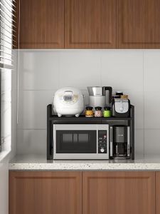 Furnimall Microwave Rack Oven Rack adjustable Multi-layer Kitchen Rack Stainless Steel Storage Rack Rak Dapur