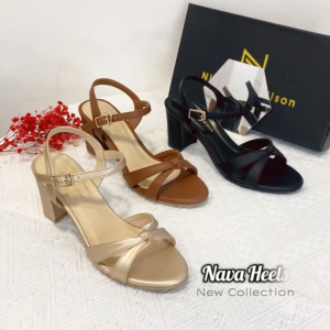 Nicholas Edison Sandal Heel NAVA Sandal Block Heels Tali Silang Simple Terbaru