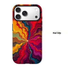 Ốp Điện Thoại iPhone Hai Lớp Sóng Tia Sáng Nhiều Màu Sắc Chống Sốc Chống Xước Chất Liệu PC TPU Mềm Tương Thích Với Nhiều Mẫu Máy