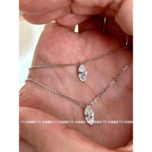 High Carbon Diamond Simulated Eye Shape Necklace Premium Version Flashing Light Luxury Exquisite Single Diamond Clavicle Chain