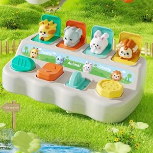 Suitable for Childrens Birthday Gifts Montessori Pop up Animal Toys and Learning Boxes - Enhance Logic and Motor Skills