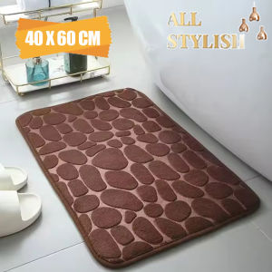 Cobblestone Embossed Bath Mat Non-slip Bathroom Carpets In Wash Basin Bathtub Side Floor Rug Shower Room Doormat Memory Foam Pad