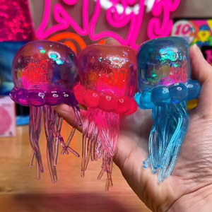 Bandai | New Fuzz Ball Jellyfish Squishy Blind Box Random Color Soft Stress Relief Toy Cute Relaxing Squeeze Sensory Toy