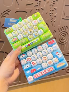 Cute Cartoon Mini Keyboard 26-Key Stress Relief Keyboard Keychain Portable Silicone Press Toy for Ki