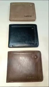 Baellerry Dompet Uang Lipat Tebal Pria Wanita D3243 Bahan Kulit Sintetis Lembut Kilat Muat Banyak