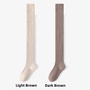 Miiow | Womens Over-Knee Long Tube Socks Autumn Winter Thickened Fleece High Tube Cotton Knee Protector Anti-slip Polyester Blend Socks