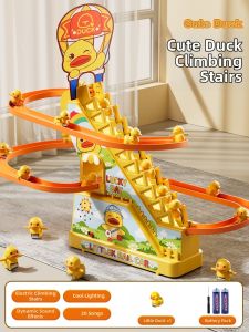 BABYSHOME | Educational Electric Track Toy with Duck and Slide