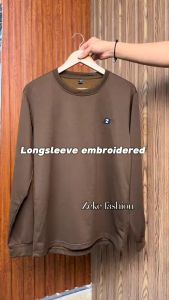 ZEKE A0029 Embroidered Logo T-shirt Men‘s Long Sleeve Lelaki Lengan Panjang Baju