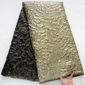 Vải Ren Gấm Jacquard Cao Cấp Châu Phi 5 Thước Họa Tiết Sóng Màu Xanh Lá Cây Đỏ Đô Hai Tông Chất Liệu Polyester Thân Thiện Với Môi Trường Dùng Cho Váy Cưới Đầm Dạ Hội