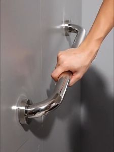 Elegant Stainless Steel Safety Grab Bar for Bathroom and Shower - Anti-Slip Secure Support Handle with Wall Mounting Screws SS304 Bathroom Safety Grab Bar - Tub/Shower Handrail with Anti-Slip Grip & Suction Cup for Elderly/Disabled Support