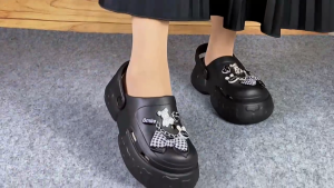 Lika Sandal Wanita Kekinian Platform Sandal Slop Hitam Pita Cewek size 36-41