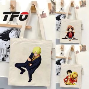 TFO Tote Bag One Piece the Straw Hat Pirates Monkey D. Luffy Versatile Ideal for College School