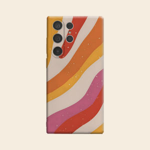 Retro Wavy Color Stripe Luxury Fashion Full Lens Protective Case for Samsung Galaxy S26 S25 S24 A56 A36 Plus Ultra