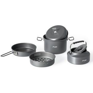BSWOLF | Outdoors Portable Camping Cookware Set Frying and Cooking Integrated Pot