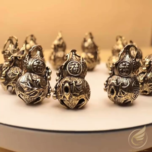 Móc Khóa Hồ Lô Phúc Lộc Thần Tài Bằng Đồng Thau Móc Khóa Chuông Bầu Hồ Lô Trang Trí Phong Thủy - Đồ Đồng Thuận Tâm