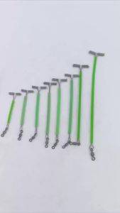 50pcs Stainless Steel Fishing Lures Wire Leader Trace Luminous Tube T-Shape Balance Arm Rolling Swivels Sea Fishing Rigs Making