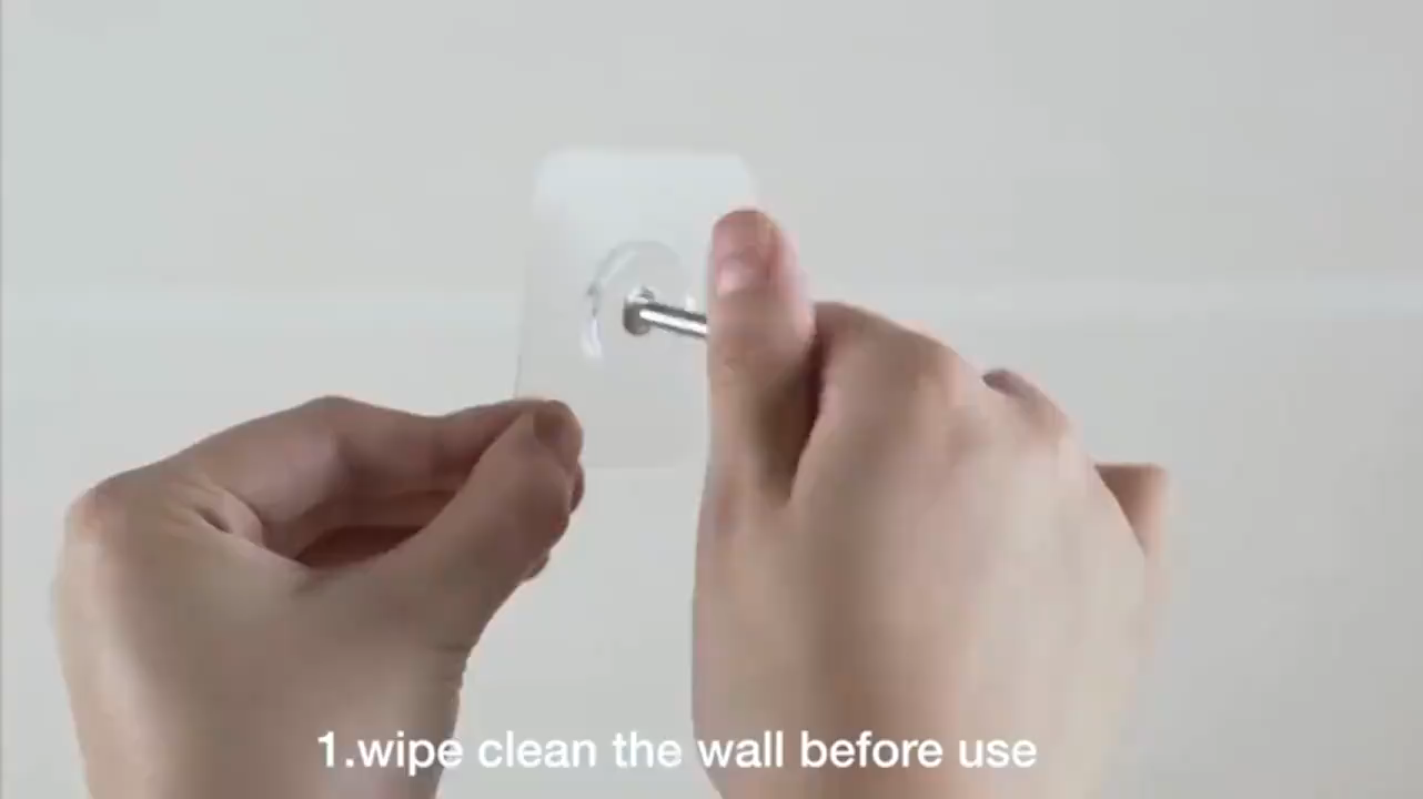 Wall-mounted screw hook - No drilling required. Strong adhesive screw hook.