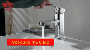 Hàng Cao Cấp  Vòi lavabo chậu rửa mặt nóng lạnh vuông HODABOSS mạ NIKENkiểu dáng nhỏ gọn hiện đại