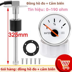 RYSJM | Đồng Hồ Đo Mực Nước Ô Tô Đa Năng 52mm Với Đèn Nền Đỏ Cảm Biến 0-190ohm Chỉ Báo Mực Nước 100mm-500mm Cho Hệ Thống Nhiên Liệu