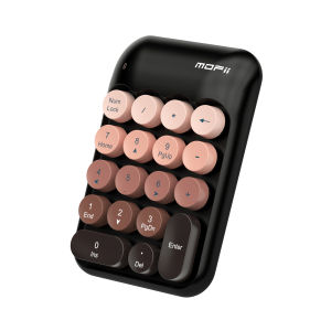 Mofii | MOFii X910 Black & Rose Gold Wireless Numeric Keypad Retro Round Keycaps for Financial Office Laptops & Desktops