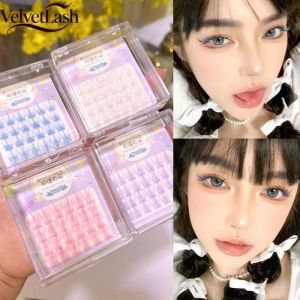 VelvetLash【Local Stock】Colorful Individual Lashes Natural Volume Wispy Segmeted False Eye Lashes Extension Cluster Eyelash Red Purple White Blue Purple