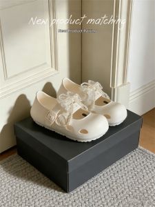 XIXITIAO | Antiskid Soft-soled Summer Mary Jane Flats Pretty Thin Strap with Pearl Bow Ethereal Style