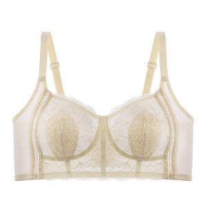 MiiOW | Wireless Lace Bra Large Size Thin Cup Gathered Design Prevents Sagging Invisible Underwear For Women Sweet Style All Seasons