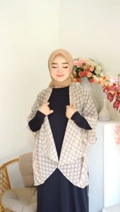 Outer Kimono Batwing Scraf Basic Ceruty Premium Cardigan Motif Terbaru Kekinian Bisa COD
