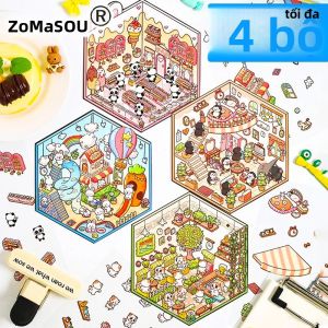 Dễ Thương 3D Phong Cảnh Dán Thu Nhỏ Ba Chiều Cảnh Trực Quan Ngăn Xếp Quà Tặng Giáng Sinh Cho Trẻ Em Văn Phòng Phẩm