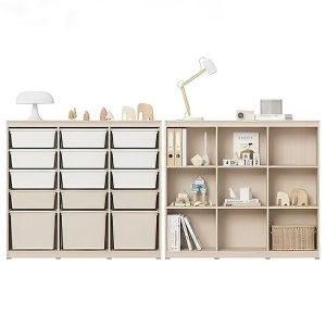 Hanssem Childrens Solid Wood Toy Storage Cabinet Nordic Ins Style Feeding Table Shelf Open Shelf Adjustable Height Rubber Wood