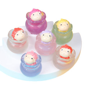 2Pcs 3D DIY RESIN CHARM Ponyo   Figures dolls ornaments  Creative  Accessories Decoration  Keychain Pendant  Package Handmade Jewelry Set