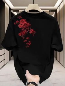 PAZHAOLANG | Retro Floral Print T-shirt Large Size
