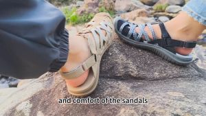 GRITION รองเท้าแตะสีฟ้าผู้หญิงรองเท้าส้นสูงกลางแจ้งรองเท้าแตะส้นสูงรองเท้าแตะบางเบาการสึกหรอ