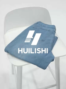 HLS&Huilishi  Vintage Light Blue Wide Leg Jeans for Men Soft Loose Fit Five-Pocket Casual Denim Trousers Streetwear Straight Wide Leg Pants