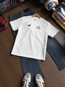 LIUBU | White Deconstructed Print Short Sleeve Men T-Shirt Cleanfit