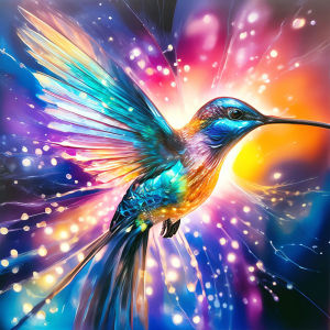 Huacan 5D Bộ Tranh Đính Đá Rainbow Starlight Hummingbird Full Round & Square Diamond Thêu Động Vật Hoang Dã Hiện Đại Tác Phẩm Nghệ Thuật