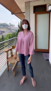 KEMEJA WANITA OVERSIZED TOP RAYON TWILL BAJU ATASAN PEREMPUAN