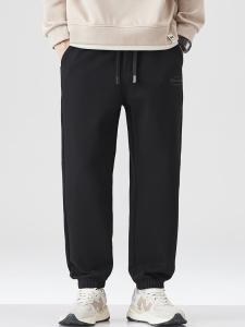 Winter Sport Pants 2024 New Style Warm Leather Loose Fit Double-Sided Long Trousers Cuffed American Casual Mens Fashionable Youthful