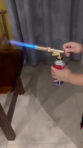 ไฟฉายแก๊สขนาดเล็ก Mini ที่เชื่อมใช้แก๊ส ไฟฉายแก๊สแกนทองแดงท่อยาวทนทานใช้กับเปลวไฟสีน้ำเงิน ปืนพ่นไฟทองเหลือง หัวพ่นไฟ หัวพ่นแก๊ส