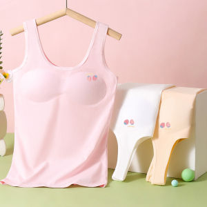 Girls Underwear Vest Development Period Nipple Coverage Girls 10-14 Years Old Primary School Students Kids Pure Cotton Young Adult Bra