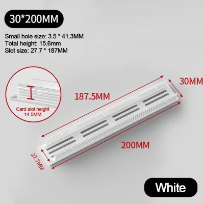 Aluminum Alloy Cabinet Breather Hole Cover 30mm Wide Rectangle Wardrobe Air Vent Decor Breathable Mesh Ventilation Grille