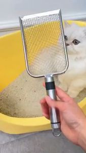 ที่ตักทรายแมวสแตนเลส ทนทาน ทำความสะอาดง่าย ด้ามจับออกแบบตามหลักสรีรศาสตร์ ทนสนิม เหมาะสำหรับการกำจัดของเสียอย่างรวดเร็ว