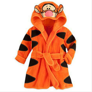 New Children Pijama Infantil Kids Warm Pajama tigger Pyjamas Boys Baby Girls Animal Flannel Orange color Sleepwear Robe