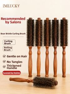 IMLUCKY | Curling Styling Round Brush Boar Bristle