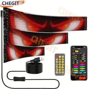 แผงไฟ LED DIY สำหรับป้ายไฟรถยนต์ ป้ายไฟรถบรรทุก ป้ายไฟ LED แบบยืดหยุ่น สำหรับตกแต่งเกมมิ่งอีสปอร์ต พร้อมบลูทูธ