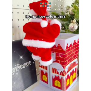 [SG Instock] Musical Christmas Climbing Santa Toy Climbing Rope Santa Climbing Chimney Table Display